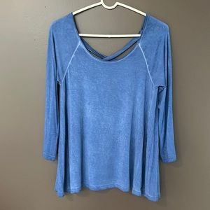 blue, soft & sexy American Eagle, long sleeve shirt, VERY soft!